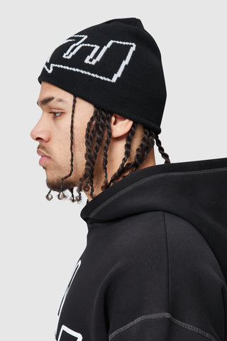 LW STAR SKULL BEANIE - BLACK