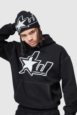 LW STAR SKULL BEANIE - BLACK