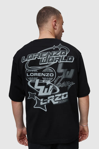 WORLD STICKER TEE - BLACK