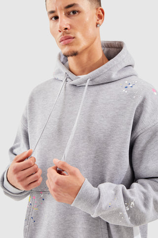 PAINT SMEAR FLARED TRACKSUIT - GREY