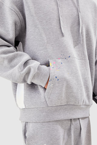 PAINT SMEAR FLARED TRACKSUIT - GREY