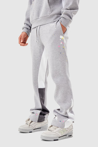 PAINT SMEAR FLARED TRACKSUIT - GREY