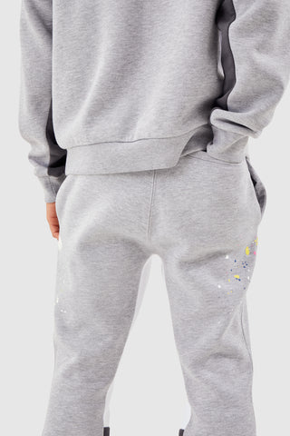 PAINT SMEAR FLARED TRACKSUIT - GREY