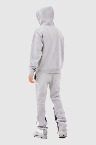 PAINT SMEAR FLARED TRACKSUIT - GREY