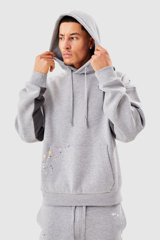 PAINT SMEAR FLARED TRACKSUIT - GREY