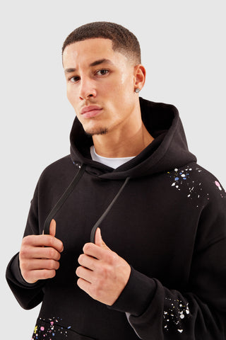 PAINT SMEAR FLARED TRACKSUIT - BLACK