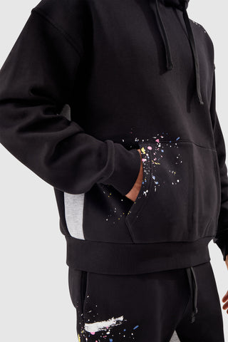 PAINT SMEAR FLARED TRACKSUIT - BLACK