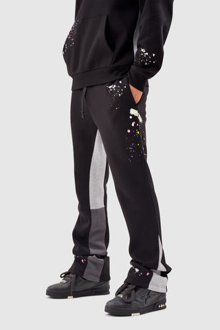 PAINT SMEAR FLARED TRACKSUIT - BLACK