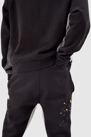 PAINT SMEAR FLARED TRACKSUIT - BLACK