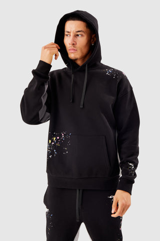 PAINT SMEAR FLARED TRACKSUIT - BLACK