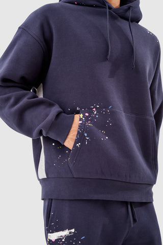 PAINT SMEAR FLARED TRACKSUIT - NAVY