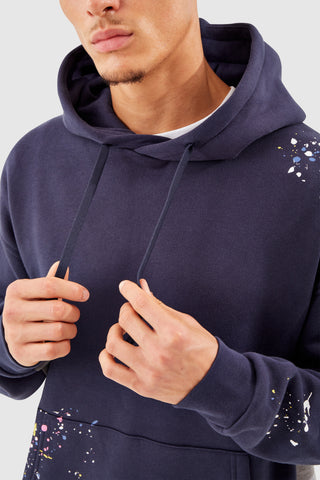 PAINT SMEAR FLARED TRACKSUIT - NAVY